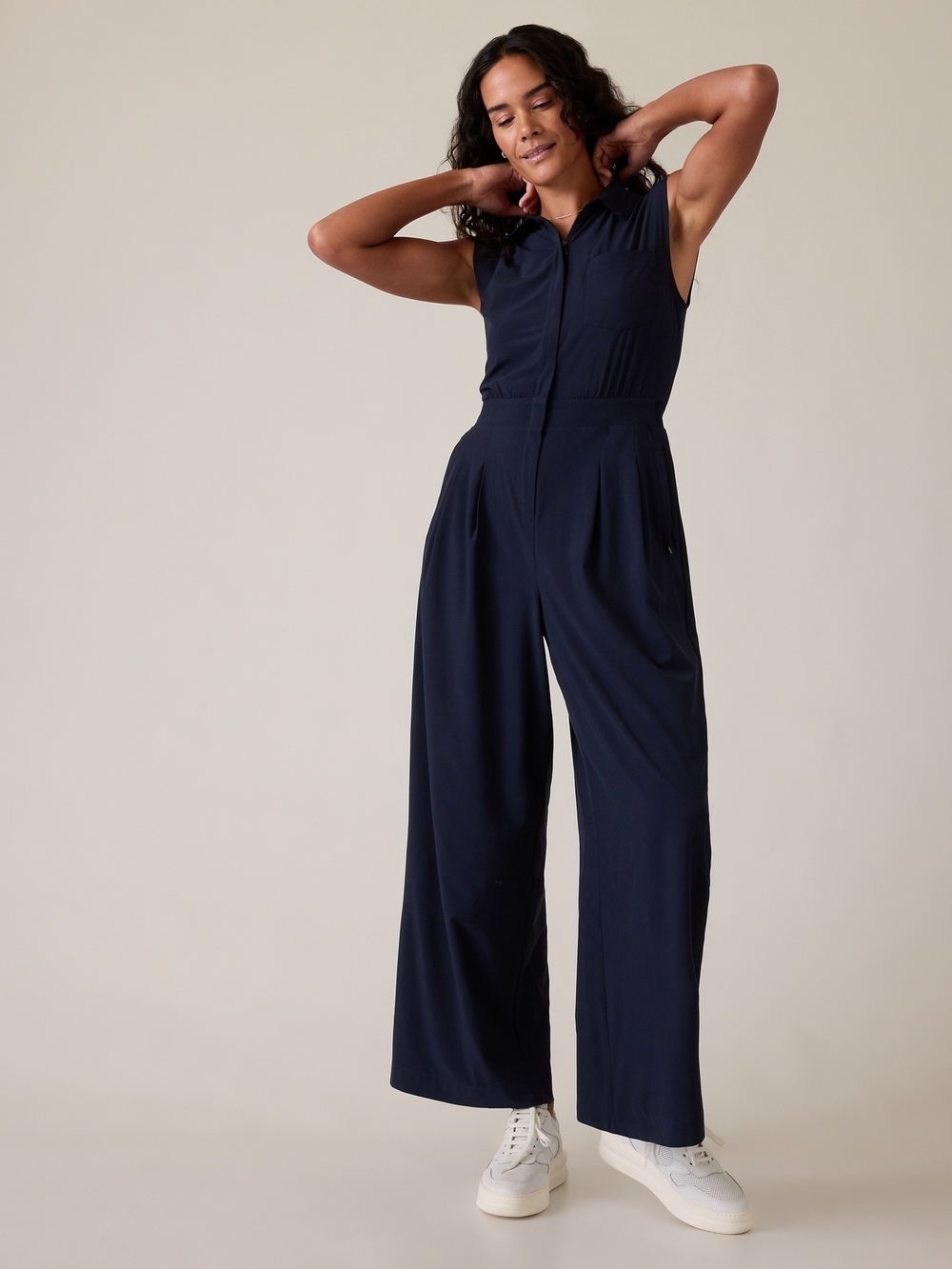 Athleta Brooklyn Heights Wide-leg Jumpsuit - Navy